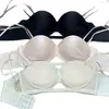 9861 Sujetador push-up pequeño de estilo francés para mujer, sin varillas, anti-caída, sujetador ajustable con tirantes brillantes