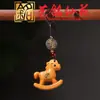 Sándalo Verde, Sándalo Amarillo y Ciprés Llavero de Caballo de Madera DIY, Colgante de Estilo Artístico y Lindo, Pequeño Regalo para el Año del Caballo