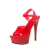 Sandalias de Moda Sexy con Borlas y Punta Fina, Plataforma Impermeable, Tacón de Aguja Super Alto, Nuevas, Casual, para Banquete de Boda, para Mujer, 15cm, Europeas y Americanas