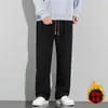 Pantalones gruesos de pana con forro de polar para hombre, pantalones casuales estilo americano de alta costura, ajuste holgado, pierna recta, pierna ancha, pantalones de chándal, 20