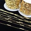 Cadena DIY Cuentas Cuadradas Pequeñas Chapado en Oro 14K 18K Cuentas Escalonadas Estilo Antiguo Accesorios para Disfraces de Escenario Cadena Hecha a Mano