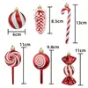 Set de 15 piezas de paleta de caramelo de 6 cm traje navideño bola de Navidad piña colgante de árbol de Navidad regalo de Navidad