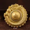Bolsa de la Suerte Xianglong de Aleación Doble Cara Atrae la Fortuna Portátil Latón Vintage Bolsa de la Suerte Giratoria Portátil Adorno de Mano