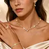 Joyería de Moda Europea y Americana de Venta Caliente Transfronteriza, Collares y Pendientes Brillantes de Lujo Incrustados de Diamantes, Elegante y de Gama Alta Juego de Collares
