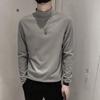 Camisa Base Gola Alta Meio-alta Masculina Outono e Inverno Forrada com Fleece Gola Média Justa Versátil Fleece Lixado Manga Longa Camiseta Top