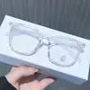 Nuevo Marco Cuadrado Retro para Gafas para Hombres y Mujeres, Marco Negro, Cara Lisa, Aspecto Adelgazante, Miopía, Luz Azul Anti-Azul, Marco de Gafas para Cara Grande, Gama Alta