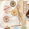 Pegatina de sello de cera de romero de bajo relieve de colores europeos, opciones multicolor, temática de plantas, para invitaciones y tarjetas de felicitación, decorativa, autoadhesiva, en stock