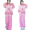 Conjunto de Moda Nuevo para Mujer Primavera y Otoño 2026: Sudadera con Capucha y Conjunto Deportivo Casual de Dos Piezas, Tallas Grandes, Corte Holgado, Degradado