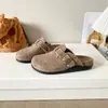 2026 Nuevas Mules de Moda para Mujer con Punta Cerrada, Suelas Gruesas, Forro de Felpa y Acolchado de Piel, Zapatos Cálidos de Piel, Zapatos de Algodón con Suelas Suaves