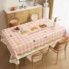 2026 Novo Estilo Fofo Dopamina Toalha de Mesa Impermeável à Prova de Óleo Lavável Resistente ao Calor Retangular Doméstica Desenho Animado Toalha de Mesa para Mesa de Jantar