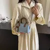 2026 Bolsa de Mão Estilo Francês de Alto Valor Bolsa Boston Moda Nova Bolsa de Ombro Transversal Azul Denim Bolsa Almofada Popular