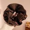 Diadema de Satén con Estampado de Leopardo de Doble Capa de Alta Gama para Otoño e Invierno para Mujer Cuerda Elástica de Tela Grande para Cola de Caballo Accesorios para el Cabello