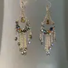Brincos de Borla Gota d'Água Agulha de Prata, Brincos de Temperamento Nicho Estilo Étnico, Brincos Versáteis Elegantes de Luxo Leve
