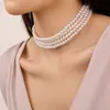 Colar Francês Elegante Pérola Elegante Colar de Luxo Leve Cruz Fronteiriça Comércio Exterior Moda Acessórios para Jantar