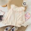 Camiseta de manga larga para niña, primavera y otoño de 2024, nuevo estilo, camiseta básica para niños, top de princesa de otoño para bebé.