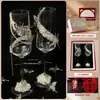 Par de Taças de Brinde para Casamento DIY Taças de Brinde para Casamento Taças de Pé Alto Conjunto de Caixa de Presente Presente de Casamento Kit de Materiais para Taças de Brinde