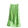 Nueva Falda Midi Elegante Jacquard Retro Estilo Chino con Cierre de Botones, Nueva Falda Lápiz de Cintura Alta con Abertura 2025