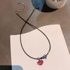 Collar de cristal diamante flash amor para mujer, cadena de clavícula versátil de personalidad simple japonesa y coreana, moda exquisita, gama alta, explosiones de primavera y verano