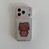 Estuche de Cuentas Gatito Kikty de Lunares para Apple 18 Pro Max, iPhone 17 con pulsera, lindo para 16, 15P para mujeres