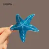 Nuevo Clip de Garra de Acetato Flotante de Estrella de Mar Frescura Oceánica Líneas Multicolor Clip para el Cabello de Temperamento de Alta Gama Pinza de Tiburón Garra para el Cabello