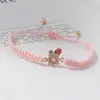 Pulseira Trançada com Nó Plano de Joaninha, Pulseira Criativa e Versátil de Girassol para Casal e Amizade, Atacado de Fabricante Transfronteiriço