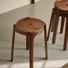 Banqueta Pequena de Nogueira Preta Cadeira Infantil Banco para Trocar Sapatos Banqueta Baixa Doméstica Banco Simples e Fofo para Crianças Todo em Madeira Maciça