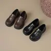 Mocasines para mujer, de suela gruesa, estilo Mary Jane, adecuados para faldas, estilo británico, marrones, para primavera y otoño, zapatos pequeños de piel, perfectos para combinar con un uniforme JK