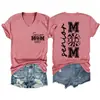 Mãe Sênior 2027 Amazon Wish Site Independente Moda Versátil Feminina Gola V Manga Curta Camiseta Transfronteiriça