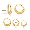 Pendientes Europeos y Americanos Exagerados de Gran Tamaño Transfronterizos, Pendientes Elegantes y de Alta Gama con Textura de Patrón de Cáñamo, Pendientes en Forma de C, Pendientes de Acero Inoxidable para Mujer