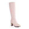 Reemplazar Cadena 40-45 Comercio Exterior Transfronterizo Botas Altas de Tacón Grueso para Mujer Cremallera Lateral Tacón Alto Botas Largas Botas de Mujer 447