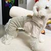 Perro pequeño mascota oso perro de peluche ropa para perro otoño e invierno invierno abrigo de algodón pana correa de oso ropa de cuatro patas