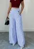 Calça Pantalona Vertical Listrada de Cintura Alta para Mulheres, Verão 2026 Europeia e Americana, Fina, Solta, com Caimento, Emagrecimento, Casual, Perna Reta, Pantalona