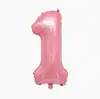Balões de Folha de Alumínio de 32 polegadas Números de Aniversário Rosa Embalados Individualmente Balões de Folha de Alumínio Decoração de Aniversário Montagem de Cena