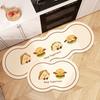 Tapete de Chão Absorvente de Óleo Resistente à Sujeira Desenho de Pão Cozinha Tapete de Chão Banheiro Tapete de Chão Banheiro Absorvente de Água Antiderrapante Tapete para Pés Conjunto de Duas Peças para Cabelo