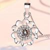 Pingente de flor de cinco pétalas de diamante completo elegante temperamento gentil colar de flores personalidade moda brilhante lindo pingente corrente de clavícula