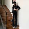 Mulheres Micro-La Jeans Cintura Alta Feminina Estilo Hong Kong Vintage Outono 2024 Novo Slim-Fit Emagrecimento Maillard