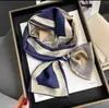 Nuevo Pañuelo Largo de Seda para Mujer en Primavera, Otoño y Verano, Pañuelo de Cuello Estampado, Pequeño Pañuelo Decorativo Moderno y Versátil