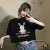 Camiseta Retrô Americana de Manga Curta para Mulheres Verão 2025 Novo Estilo Curto Ins Super Quente e Slim Sexy Tendência Marca Estilo Coreano Top