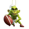 Adorno Navideño del Grinch Jugador de Fútbol Árbol de Navidad Transfronterizo Nuevo Producto Decoración del Hogar Acrílica Monstruo de Cabello Verde