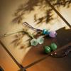 Enfeite Pendente para Tampa de Bule Artesanal Criativo Decoração de Tampa de Bule de Argila Roxa Cordão Pendente Conjunto de Chá Kung Fu Pequeno Cordão Pendente