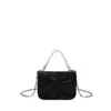 Bolso de cadena para mujer de estilo coreano de alta gama, mini, con lazo lindo, perlas, para un solo hombro, bandolera, para auriculares y monedas
