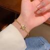 Pulsera de Estrella de Metal de Estilo Cool para Pareja Pulsera de Cuentas Redondas con Sentido del Diseño de Nicho Único para Mujer Pulsera de Personalidad Simple