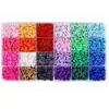 24 cores de miçangas de argila macia 6mm redondas chatas pulseira colar fabricação de joias artesanato DIY wafer de argila macia
