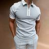 Camiseta polo informal de moda transfronteriza para hombre de Europa y América, camiseta de manga corta con cremallera y solapa, camiseta de comercio exterior para hombre
