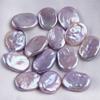 Perla de Agua Dulce Natural 14-16mm Botón Ovalado Sin Agujero Partícula Morada Accesorios para Joyería DIY