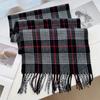 Cachecol Xadrez Ambiente de Caxemira Britânica Preto e Branco Outono e Inverno Novo Estilo Coreano Xale Versátil Cachecol Quente de Dupla Face