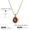 Colgante Mandala Flor Flor de Gota de Agua Multicolor Piedra Natural Acero de Titanio Nicho Cadena Fina Joyería Versátil para Mujer Venta al por Mayor