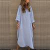 Vestido de Verano con Abertura para Mujer 2025, Vestido Camisa Largo Simple de Color Sólido con Botones, Estilo Transfronterizo Europeo y Americano