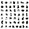 50 Pacotes de Adesivos de Diário Gato Preto Desenho Animado Transfronteiriços Adesivos Decorativos DIY para Capa de Celular, Patinete, Bagagem