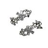 Colgante de Micro Zircón de Doble Agujero con Pétalo de Rama para Mujer, Suéter de Lana Tejido, Colgante para el Cuello, Collar, Accesorios